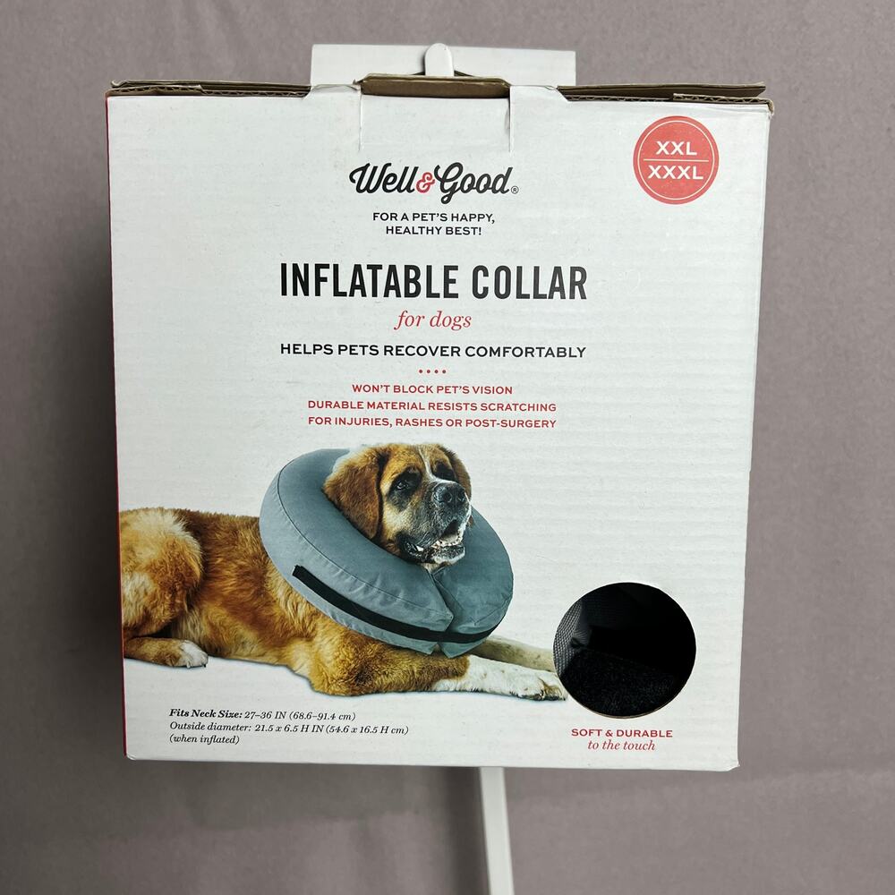 Soft Comfort Vet Gear Well & Good Inflatable Dog Collar XXL 3XL Recovery Cone